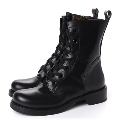 Louis Vuitton Calfskin Monogram Metropolis Flat Ranger Boots 39 Black 3 of 10
