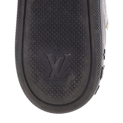 Louis Vuitton Calfskin Patent Suede Monogram Cliff Top Wedge Sneakers 41Navy 8 of 9