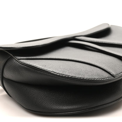 Christian Dior Grained Calfskin Saddle Bag Black 9 of 10
