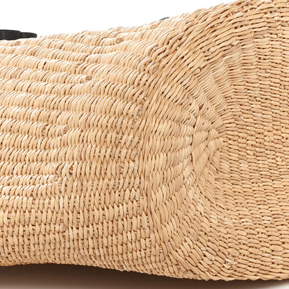Loewe Calfskin Raffia Paulas Ibiza Small Shell Basket Tote Bag Natural Tan 7 of 9