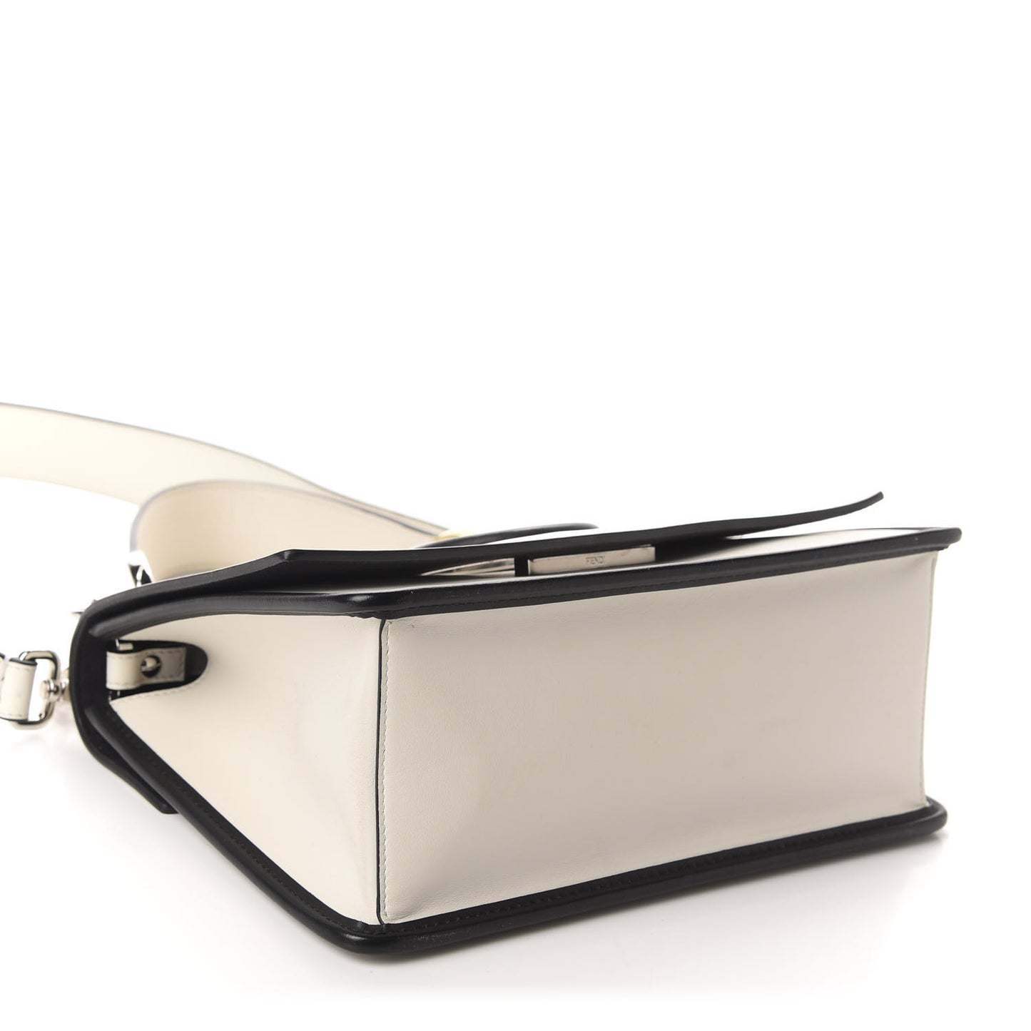 Vitello Century Alcantara F is Fendi Bi-Color Kan I Shoulder Bag White Black