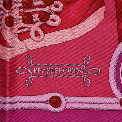 Hermes Silk Brandebourgs Pocket Square Scarf Rose Fuchsia Mauve 2 of 7