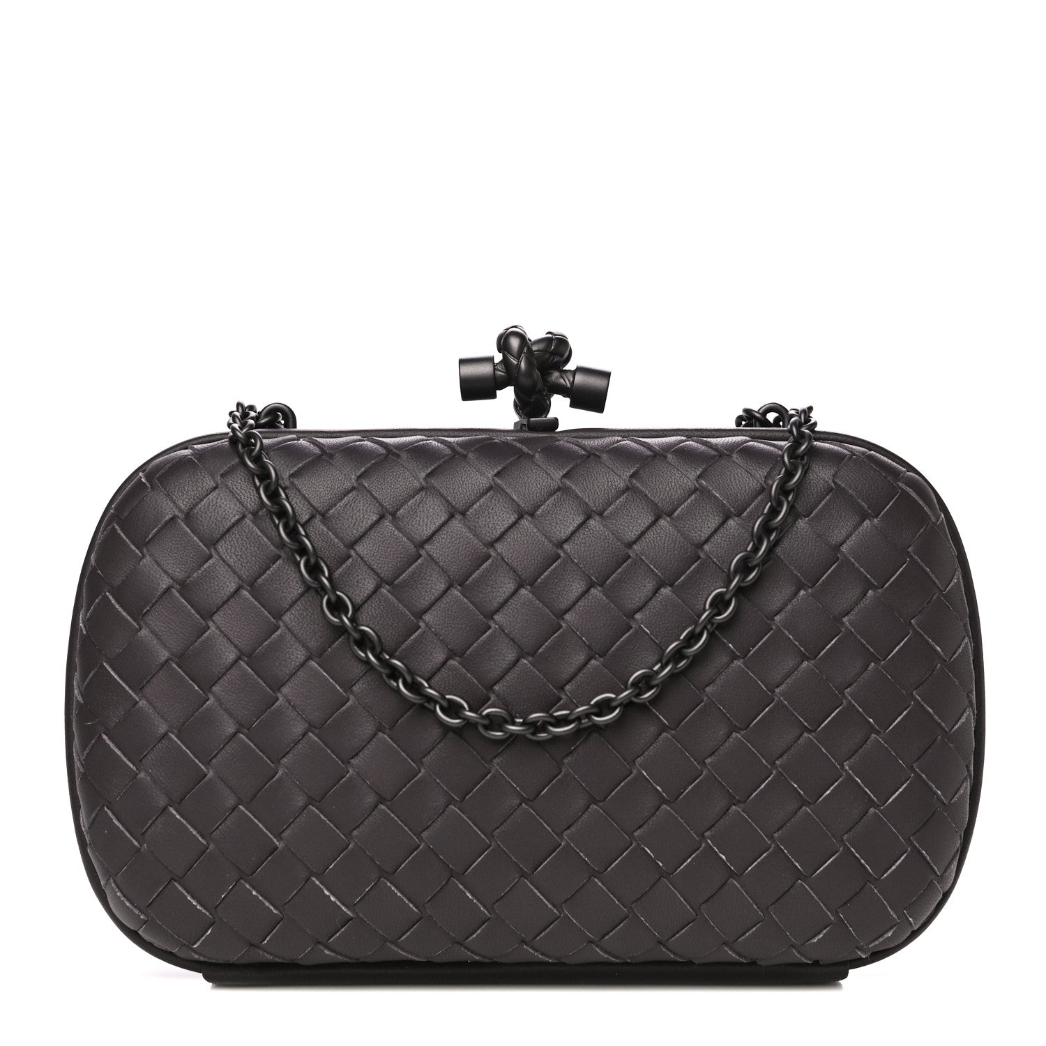 Bottega Veneta Nappa Intrecciato Chain Knot Clutch Quetsche 1 of 10