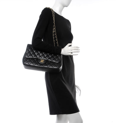 Chanel Caviar Quilted Jumbo Single Flap Black 2 of 8