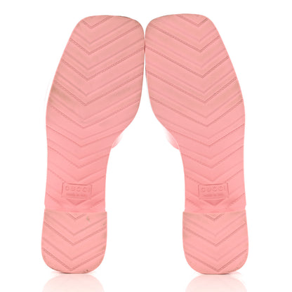 Gucci Rubber Gucci Logo Womens Platform 20/60mm Slide Sandals 38 Wild Rose 5 of 10