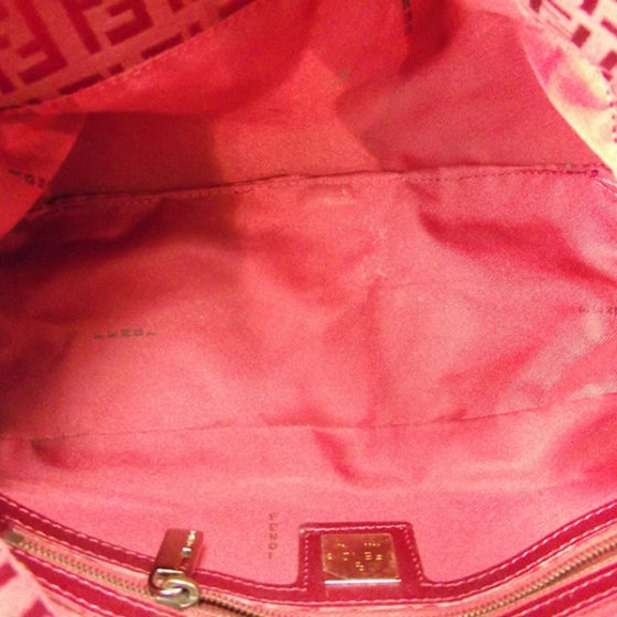 Fendi Zucchino Baguette Burgundy 6 of 12
