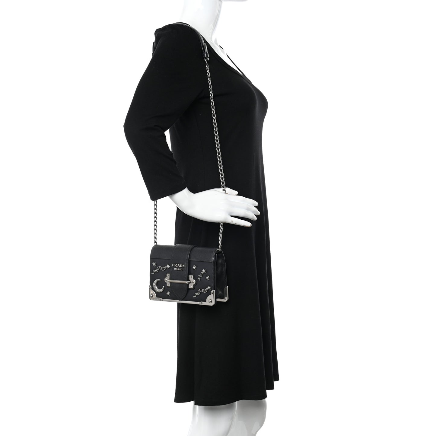 City Calf Saffiano Cahier Astrology Bag Black