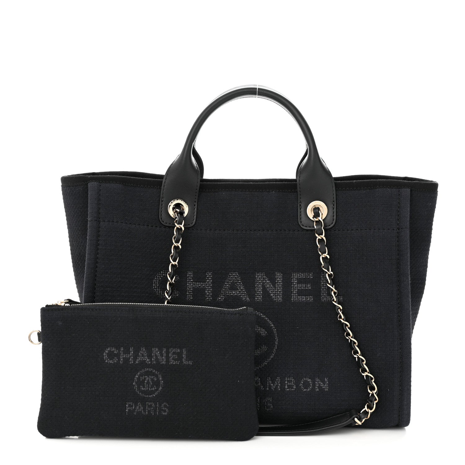 Chanel Mixed Fibers Small Deauville Tote Black 1 of 11