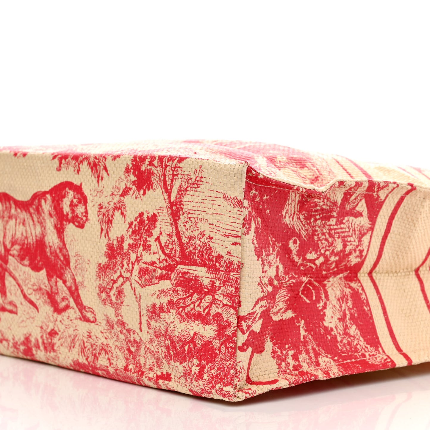 Straw Dioriviera Tote Red
