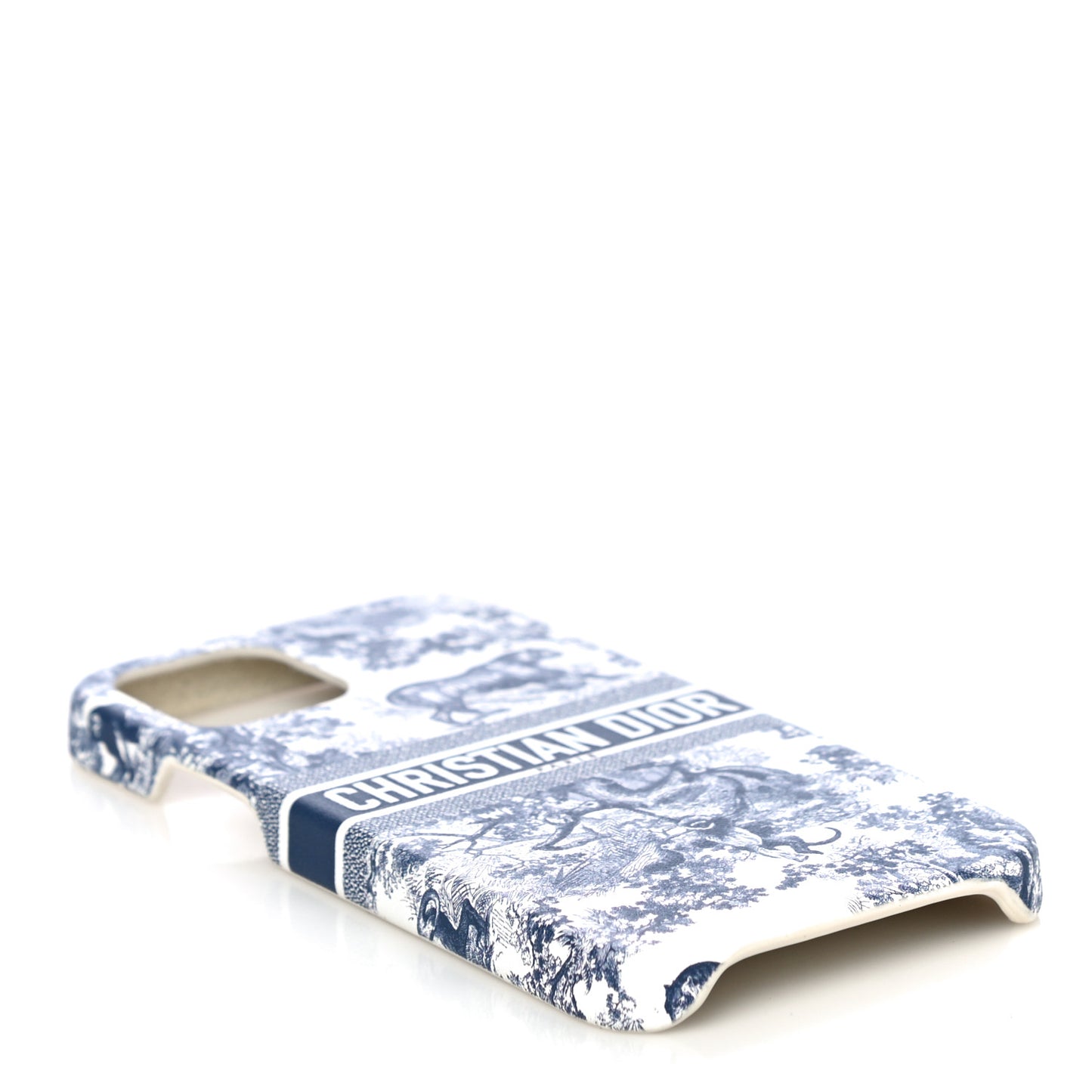 Calfskin Toile De Jouy iPhone 12 Pro Case Blue Multicolor