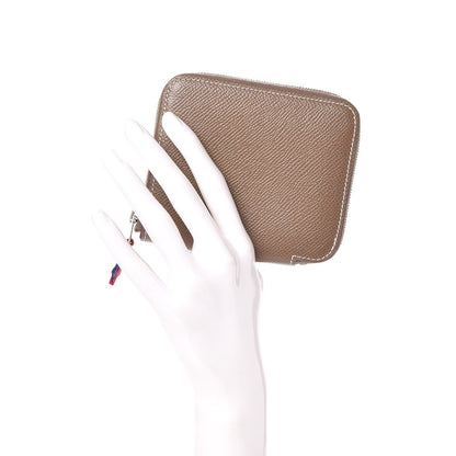 Hermes Epsom Silk'in Compact Wallet Etoupe 2 of 7