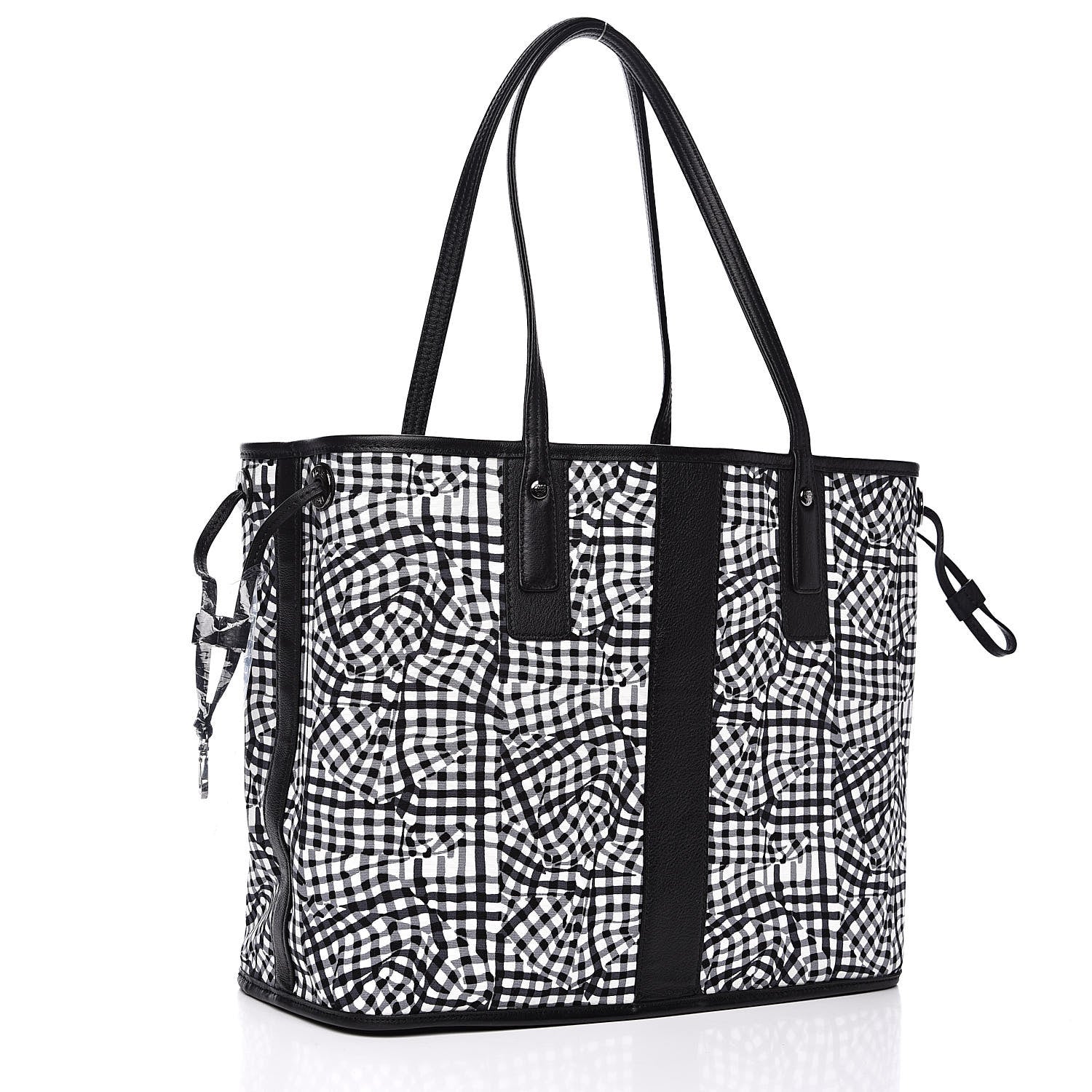 MCM Visetos Large Liz Reversible Shopper Tote Black 6 of 15