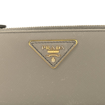 Prada Saffiano Triangle Half Zip Wallet Pomice 7 of 10