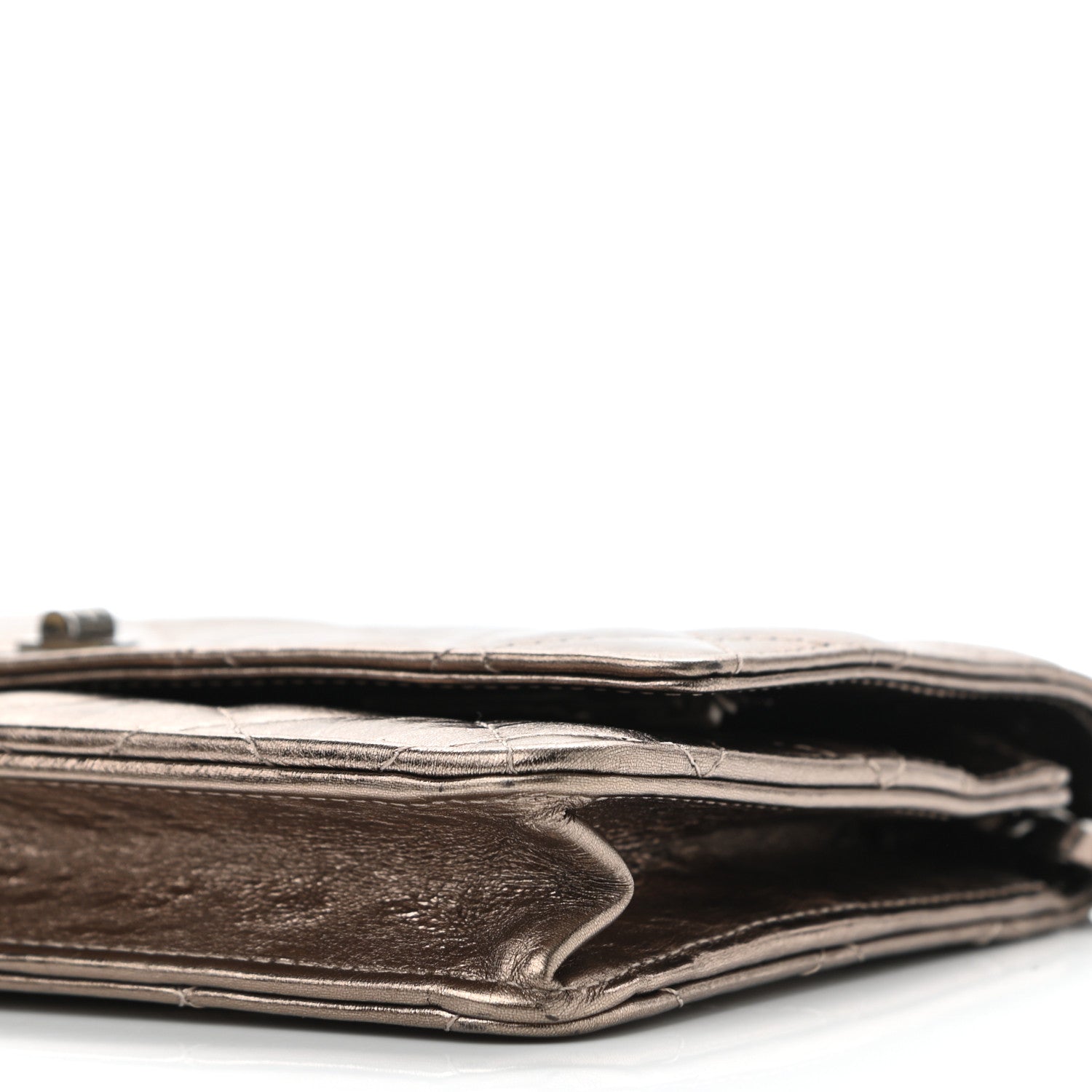 Chanel Metallic Aged Calfskin Quilted Reissue Wallet On Chain WOC Bronze 11 of 11
