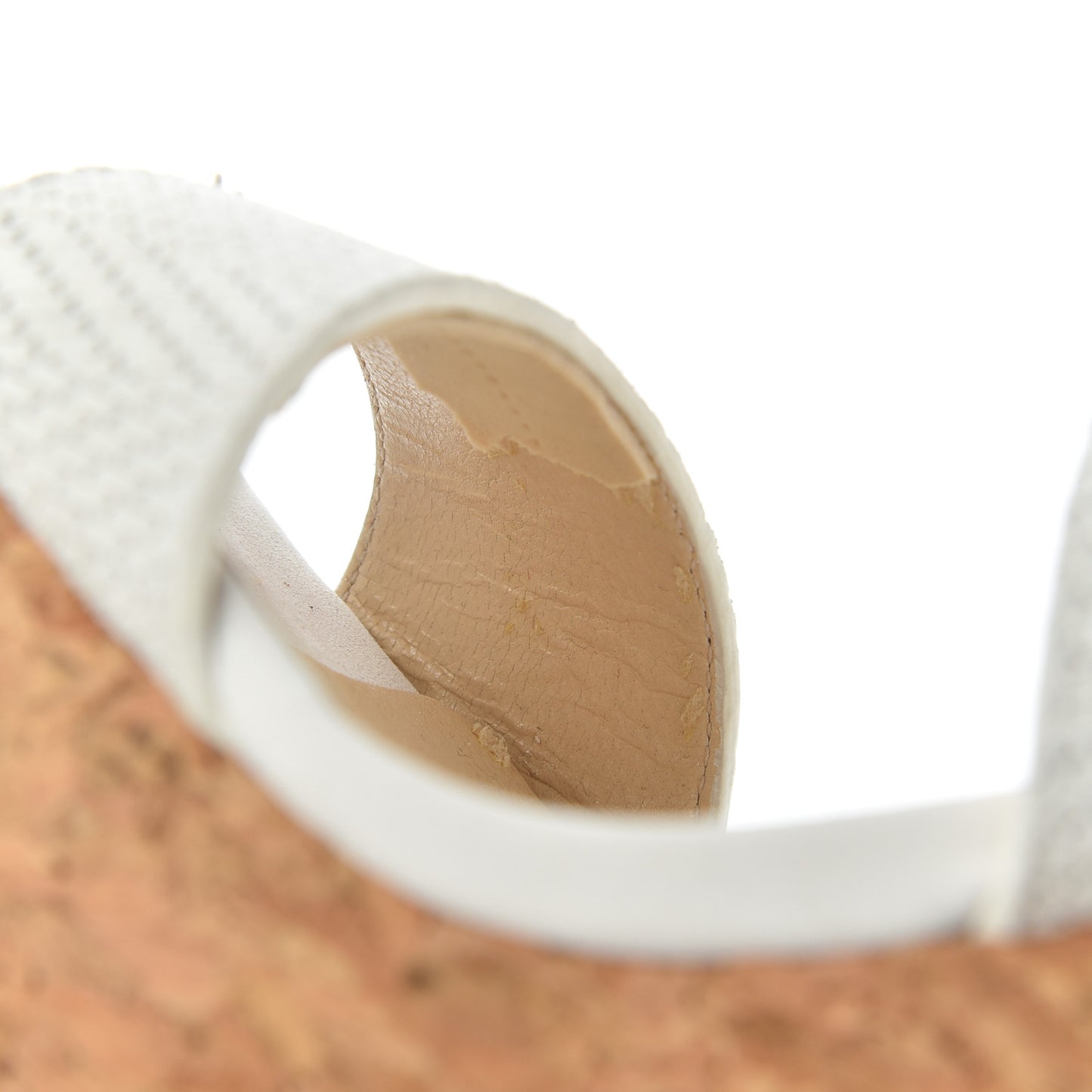 Nubuck Embossed Cork Portia 120 Wedge Sandals 37 Latte