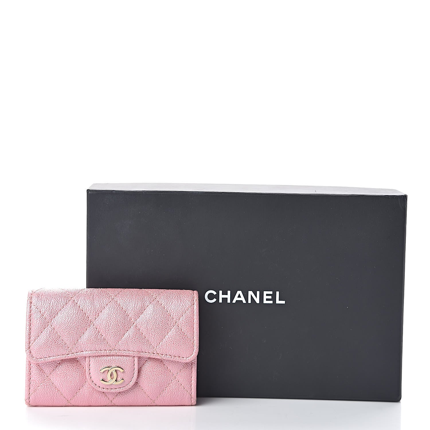 Chanel Iridescent Caviar Quilted Flap Card Holder Rose Pink 8 of 8