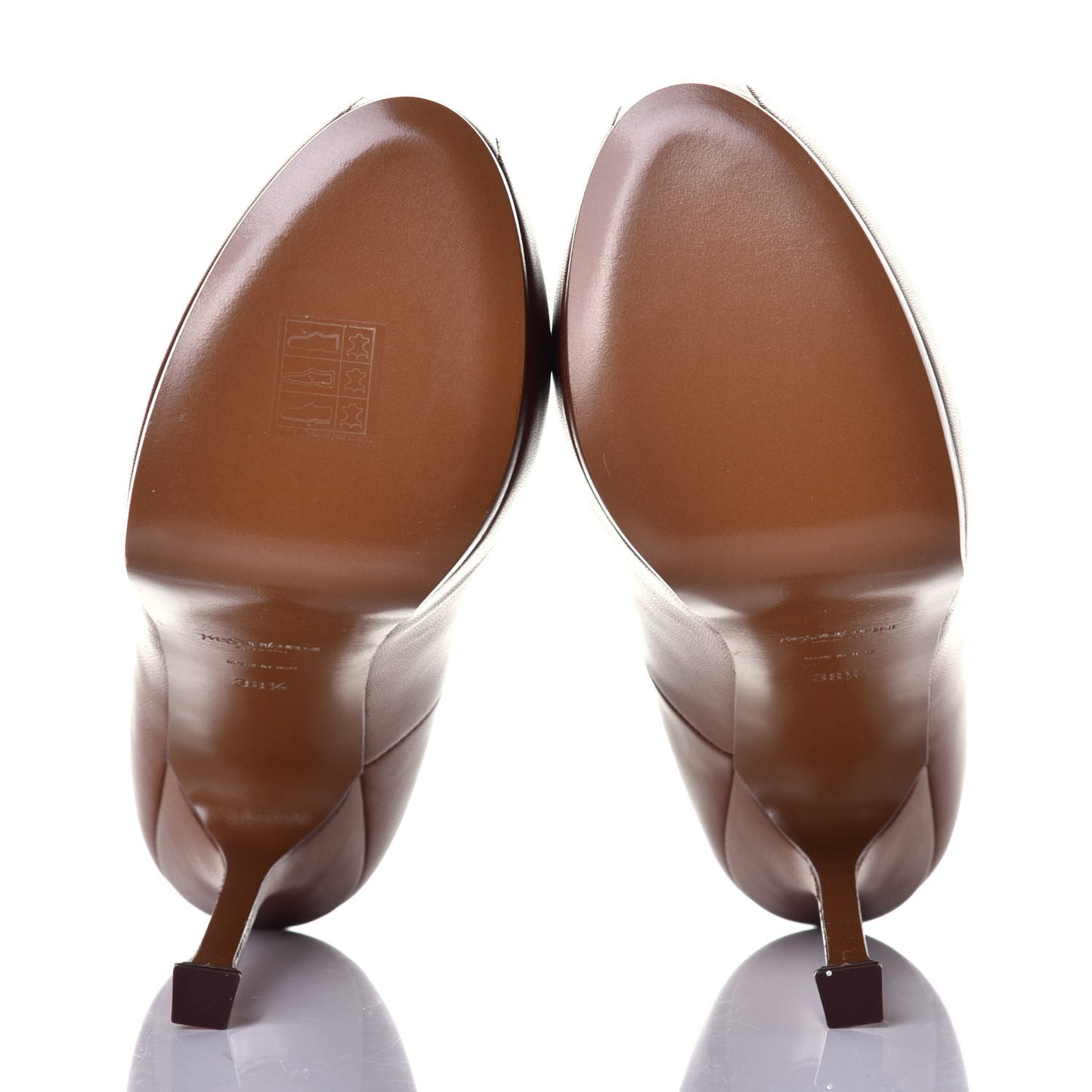 Calfskin Tribtoo 105 Platform Pumps 38.5 Brown