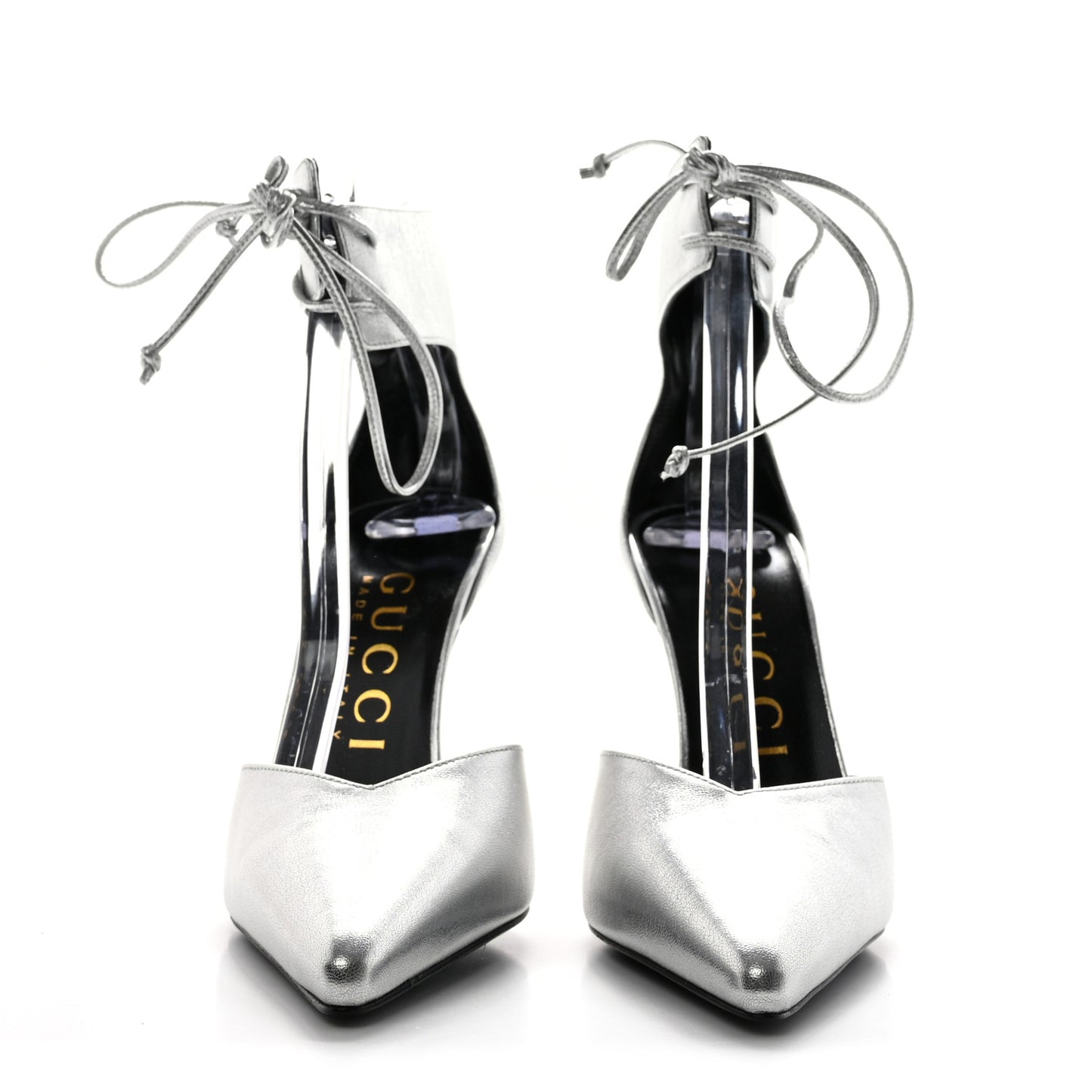Soft Nappa Priscilla Ankle Cuff Pumps 36.5 Silver