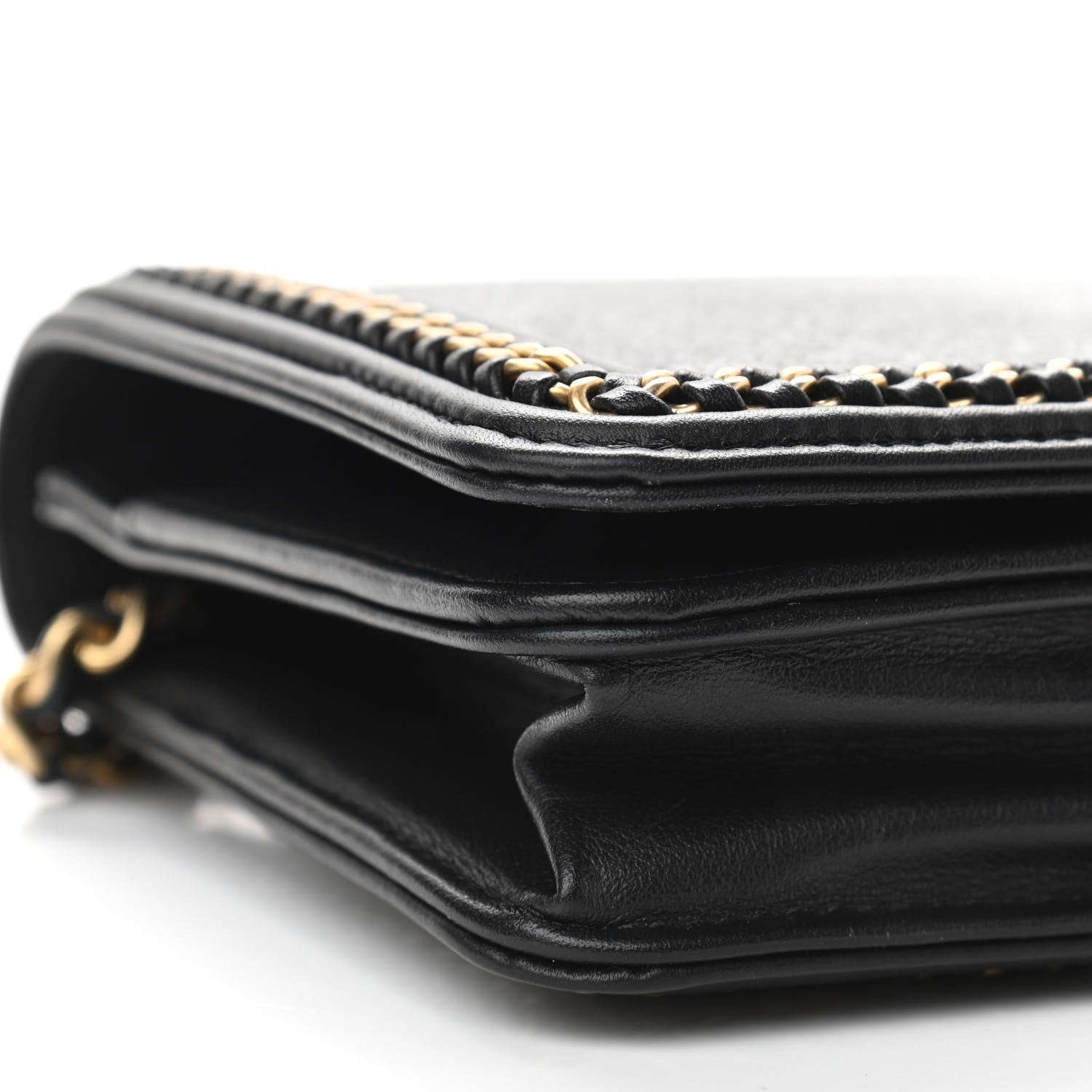 Chanel Lizard Lambskin Chain Around Boy Wallet on Chain WOC Black 10 of 12