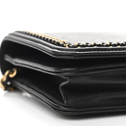 Chanel Lizard Lambskin Chain Around Boy Wallet on Chain WOC Black 10 of 12