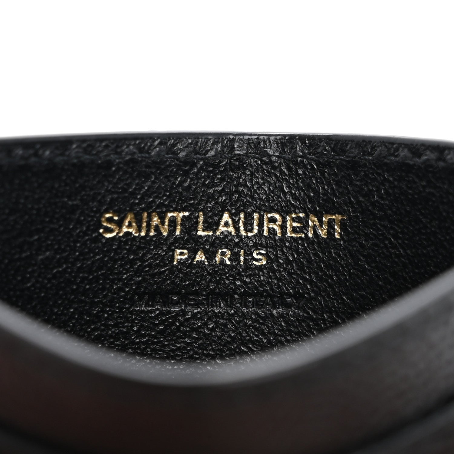 Saint Laurent Grain De Poudre Matelasse Chevron Monogram Credit Card Case Black 6 of 8