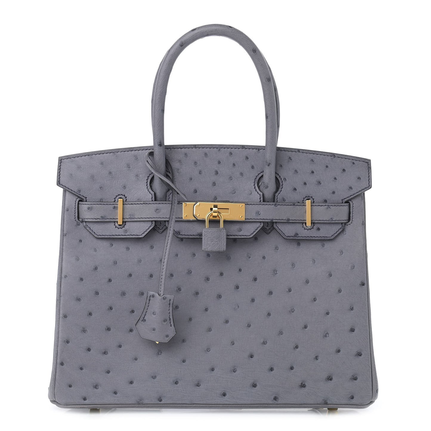 Ostrich Birkin 30 Gris Agate
