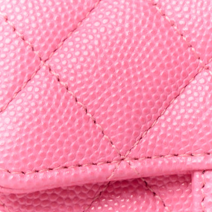 Chanel Caviar Quilted Flap Card Holder Pink 9 of 12