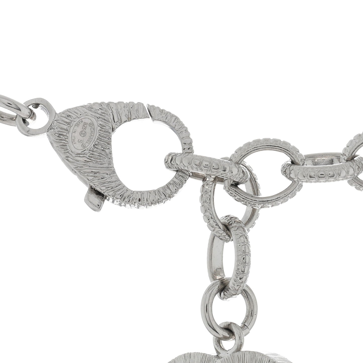 Pearl Crystal CC Choker Necklace Silver
