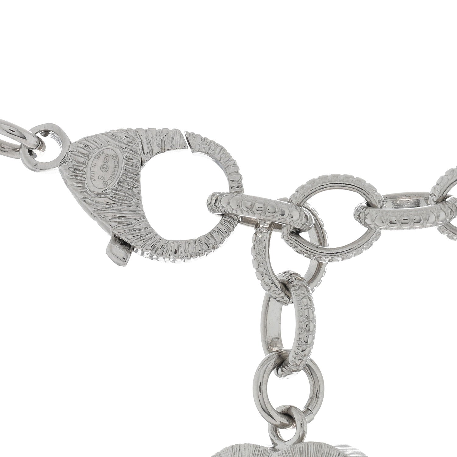 Chanel Pearl Crystal CC Choker Necklace Silver 4 of 4