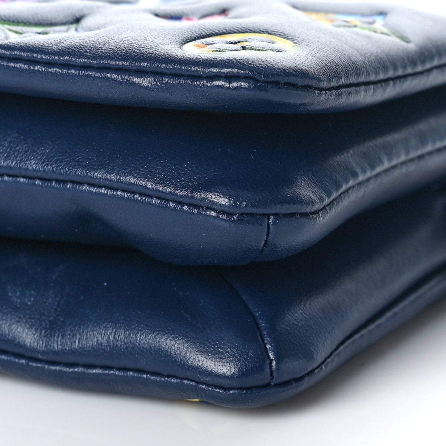 Lambskin Embossed Monogram LV Garden Pochette Coussin Navy