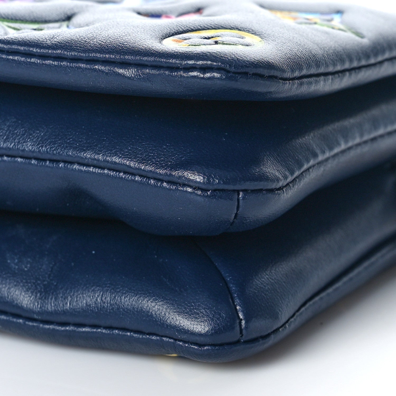 Louis Vuitton Lambskin Embossed Monogram LV Garden Pochette Coussin Navy 8 of 9