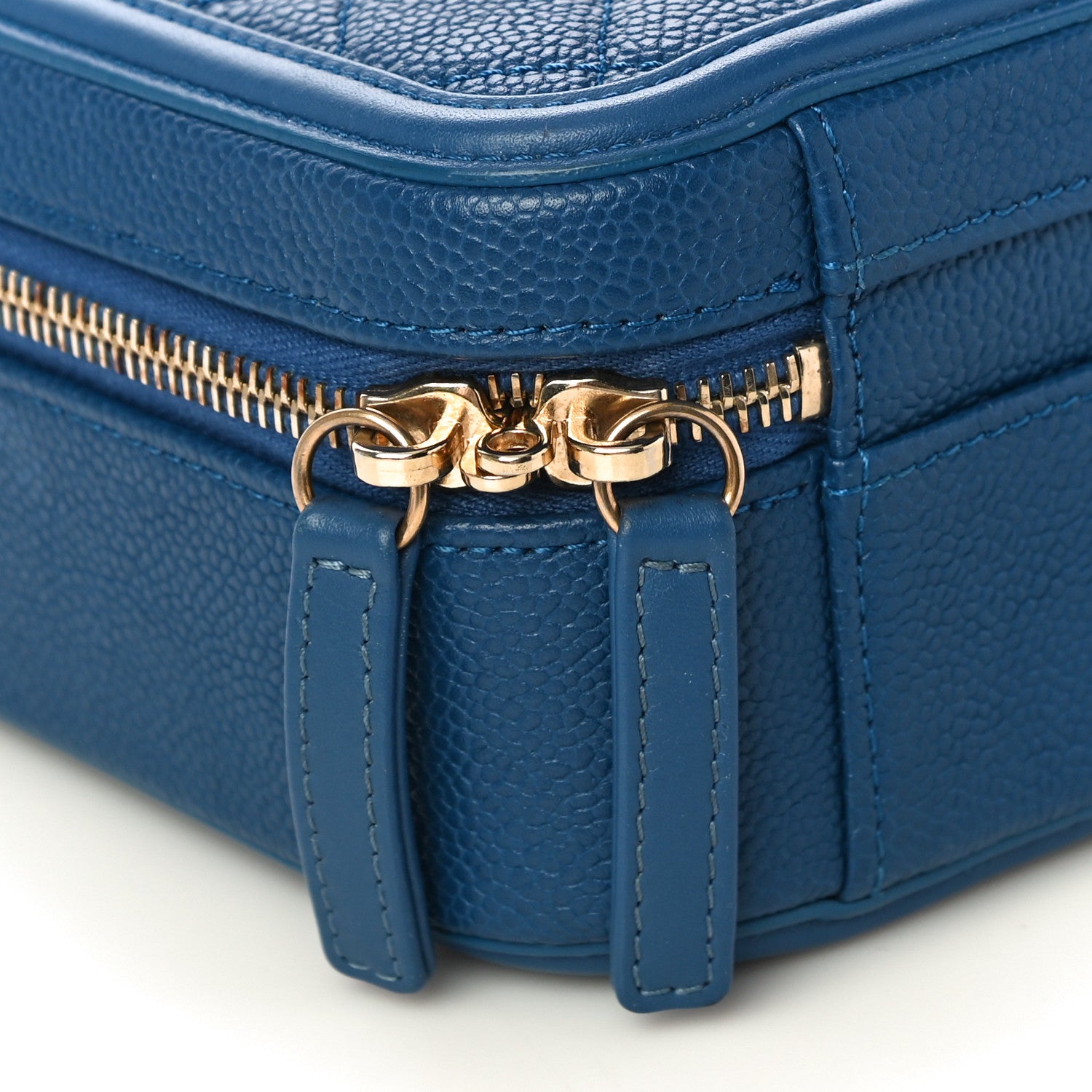 Chanel Caviar Quilted Medium CC Filigree Vanity Case Dark Blue 9 of 10