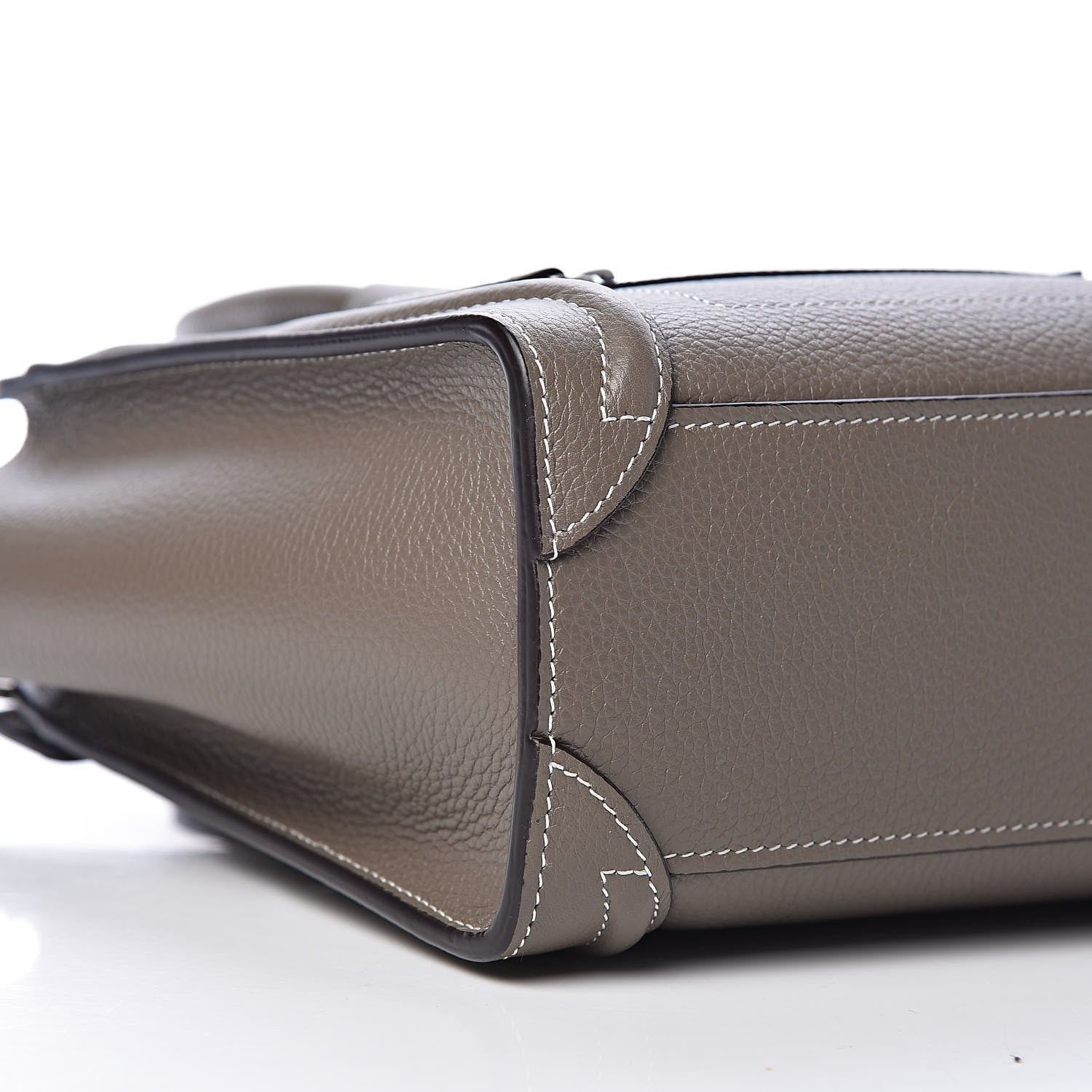 Celine Drummed Calfskin Nano Luggage Souris 8 of 10