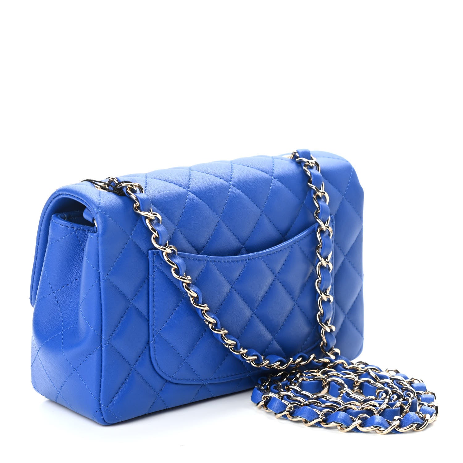 Chanel Lambskin Quilted Mini Rectangular Flap Royal Blue 3 of 9
