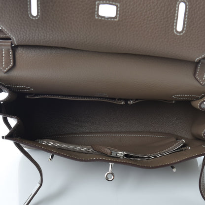 Hermes Taurillon Clemence Jypsiere 28 Etoupe 5 of 15