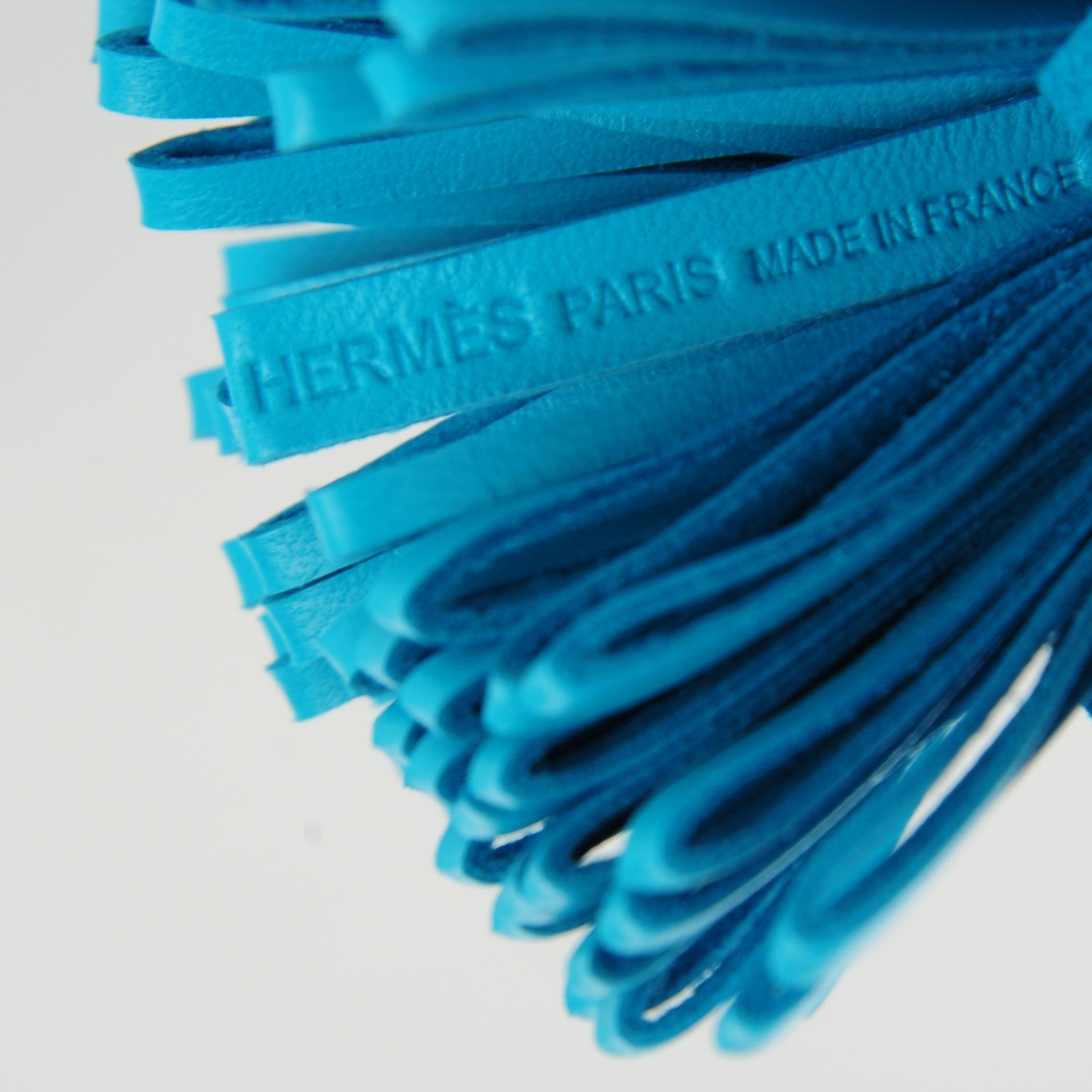 Hermes Lambskin Carmen Tassel Key Holder Bleu Azteque 5 of 5