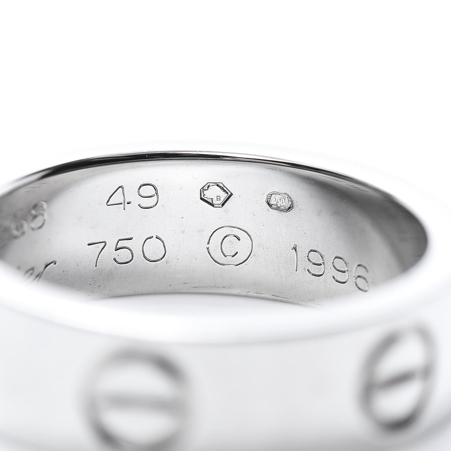 18K White Gold 5.5mm LOVE Ring 49 4.75