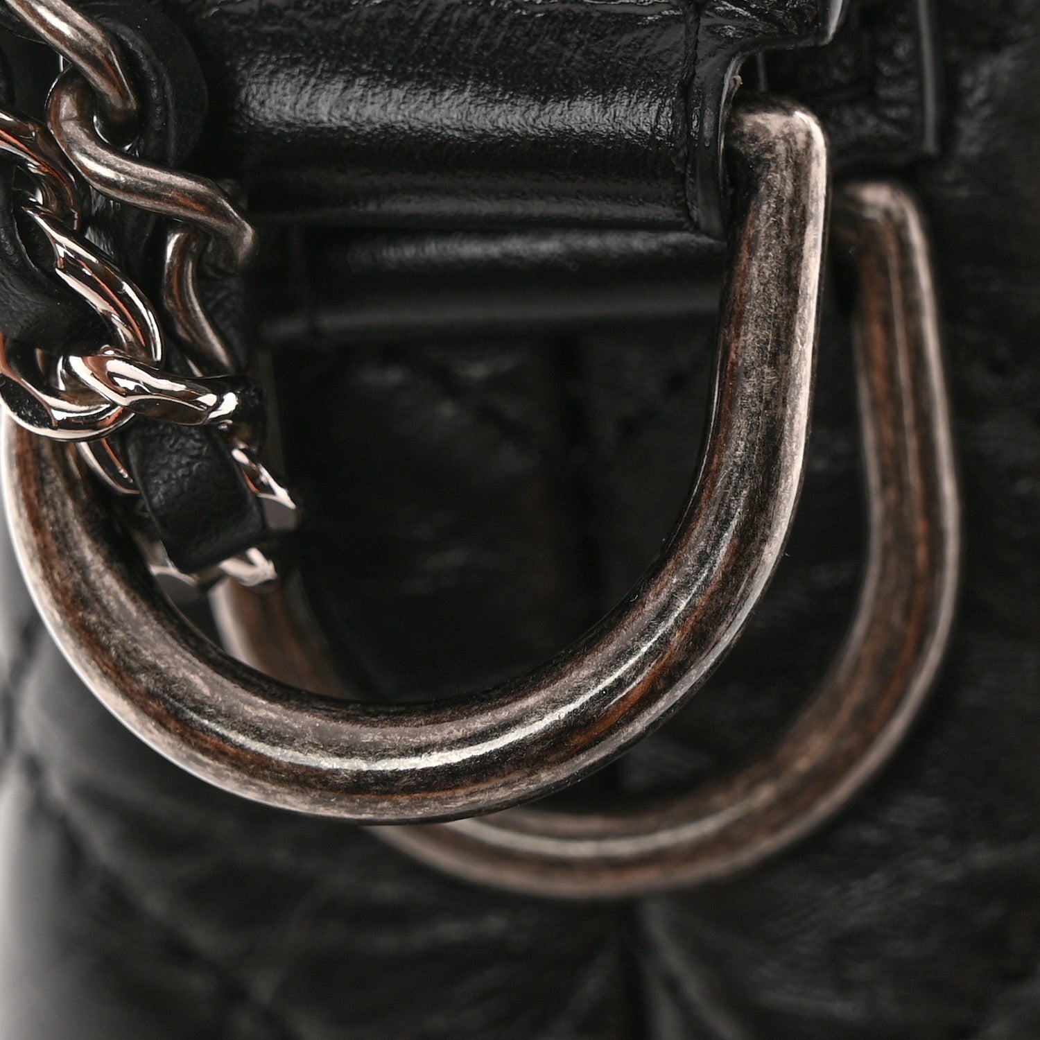 Chanel Aged Calfskin Quilted Small Gabrielle Hobo Black 14 of 14
