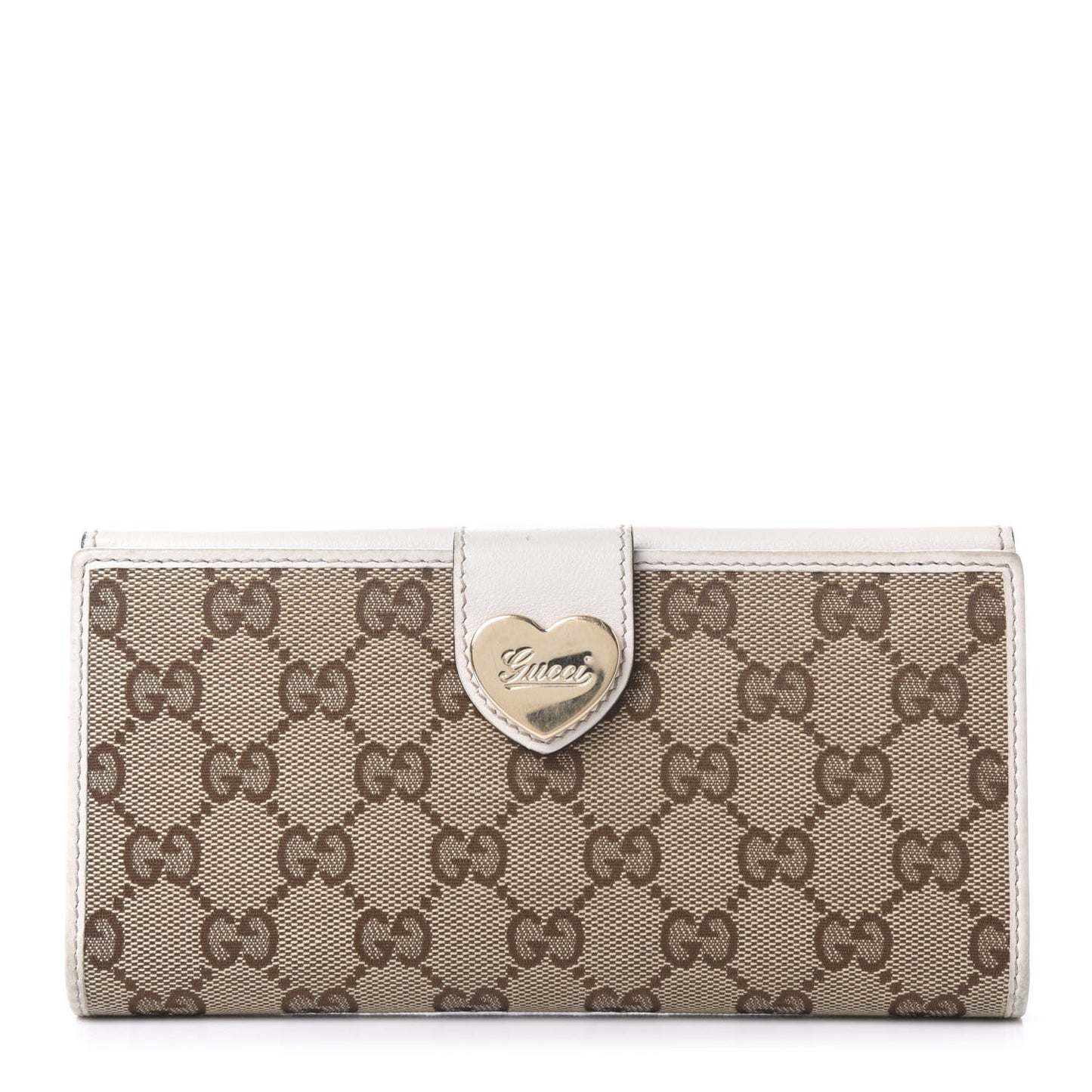 Monogram Heart Continental Wallet Off White