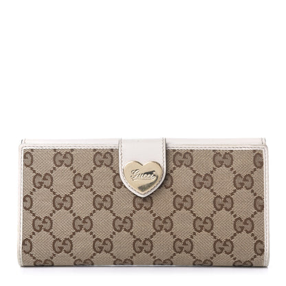Gucci Monogram Heart Continental Wallet Off White 1 of 10