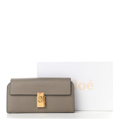 Chloe Grained Lambskin Drew Long Wallet with Flap Motty Grey 10 of 10