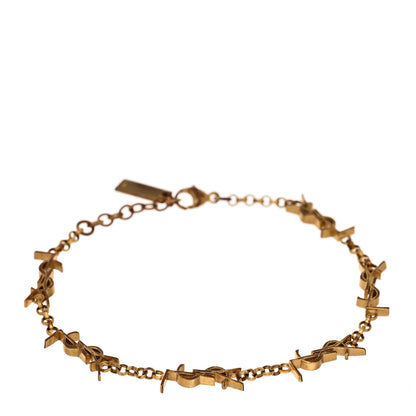 Saint Laurent Brass Monogram Charm Bracelet 1 of 4