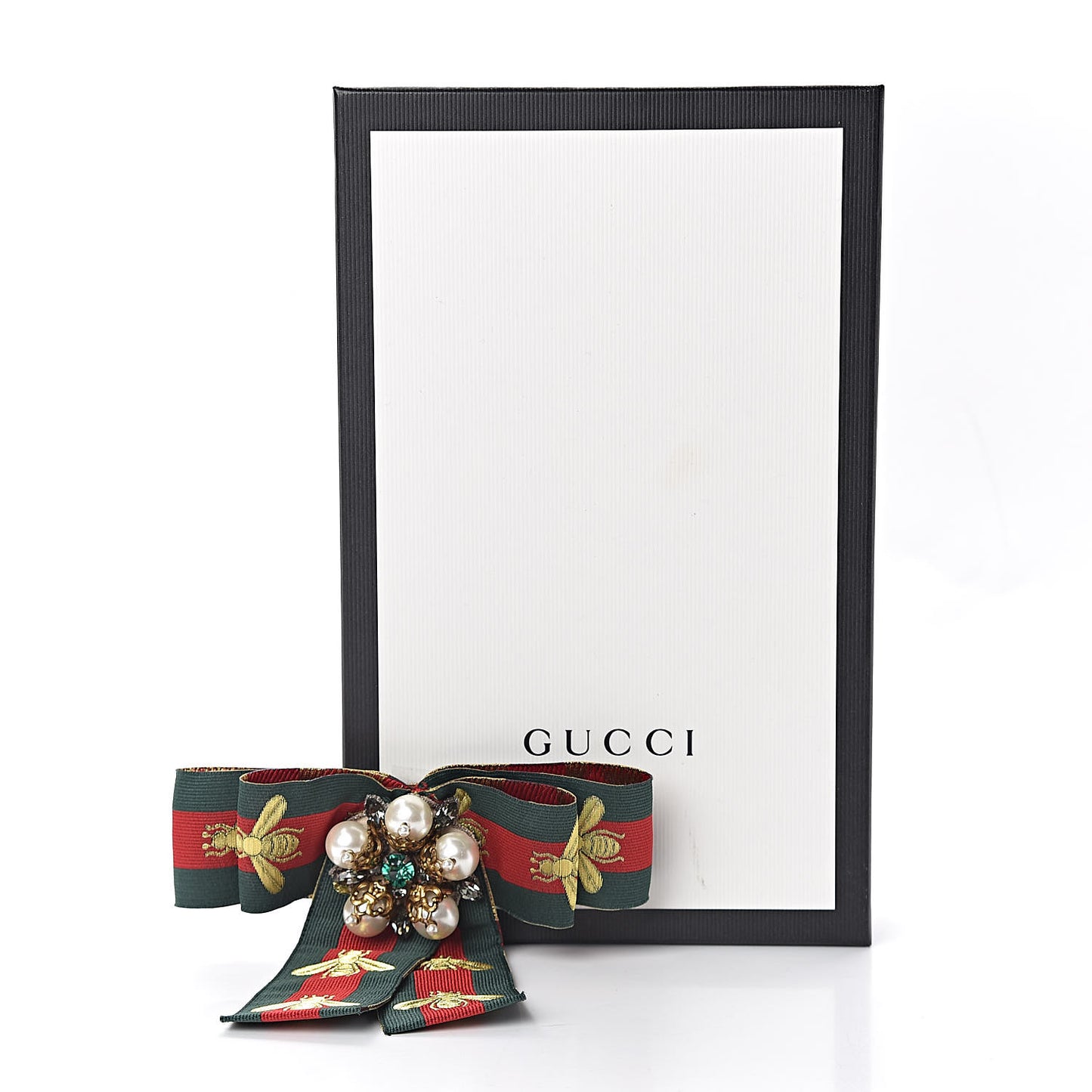 Ribbon Web Bow Bee Pearl Brooch Red Green