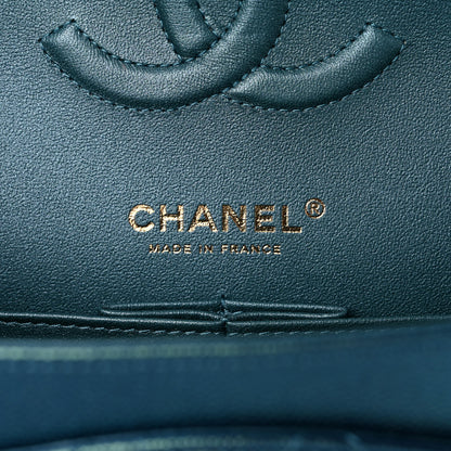 Chanel Iridescent Caviar Quilted Medium Double Flap Green 6 of 9