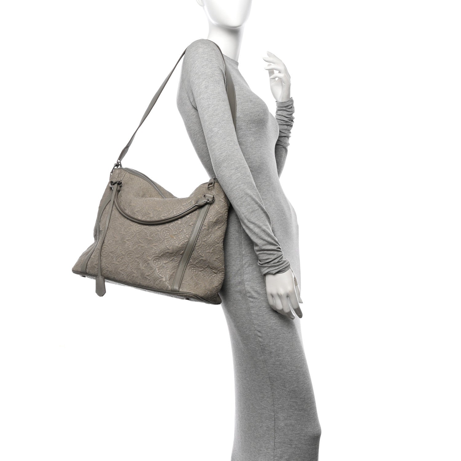 Louis Vuitton Monogram Lambskin Antheia Ixia MM Grey 2 of 13