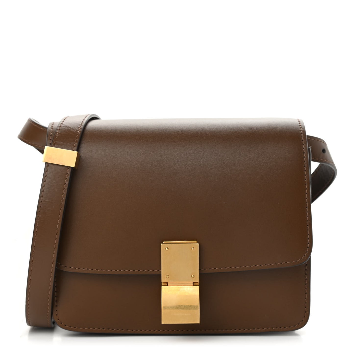 Smooth Calfskin Small Classic Box Flap Bag Camel