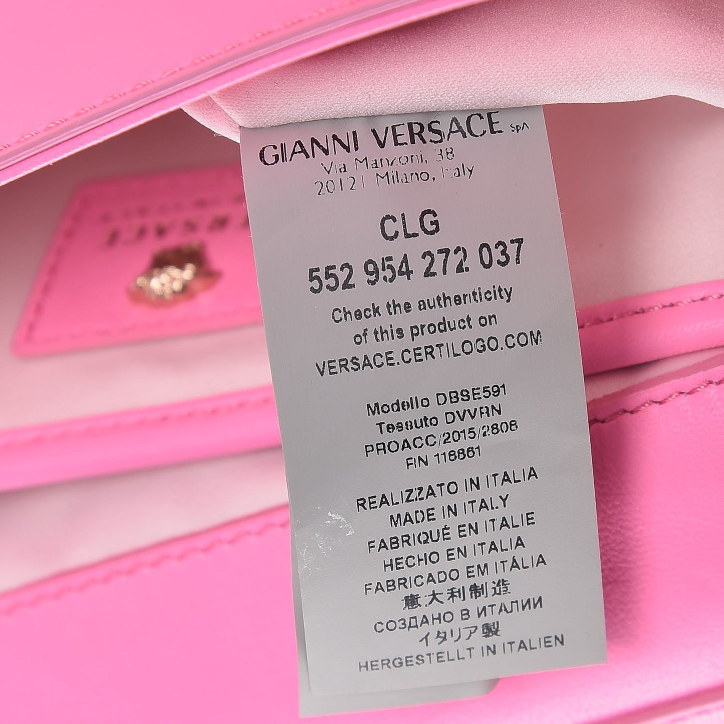 Patent Palazzo Medusa Chain Evening Bag Pink