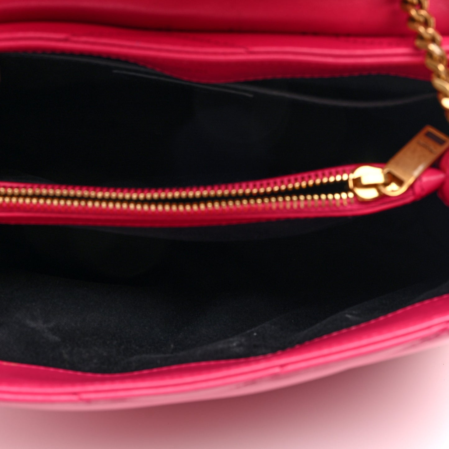 Calfskin Y Quilted Monogram Small Loulou Chain Satchel Fresh Fuchsia
