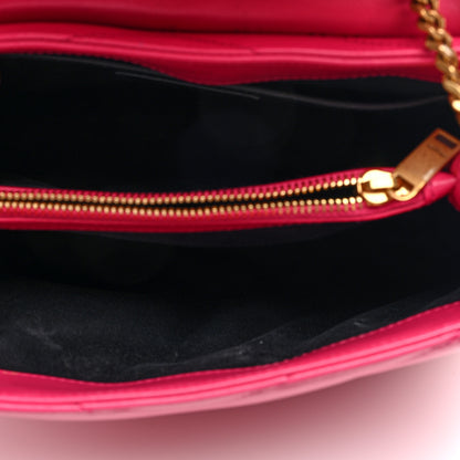 Saint Laurent Calfskin Y Quilted Monogram Small Loulou Chain Satchel Fresh Fuchsia 5 of 9