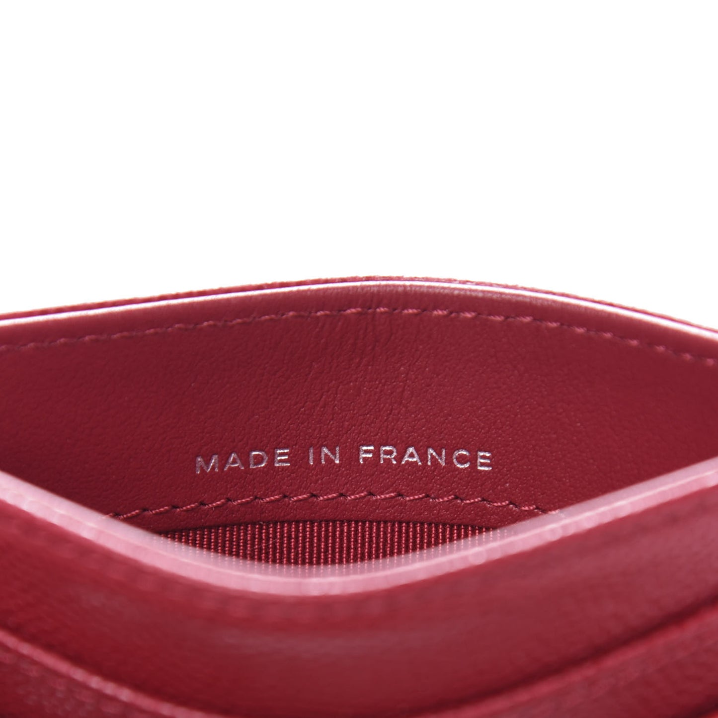 Caviar Quilted Card Holder Red